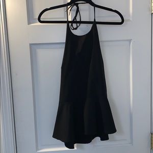 Halter black peplum top